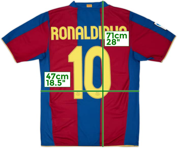 2007-08 Barcelona Home Shirt Ronaldinho #10 - 8/10 - (S)