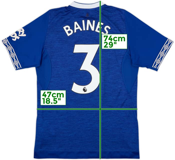 2018-19 Everton Home Shirt Baines #3 - 6/10 - (M)