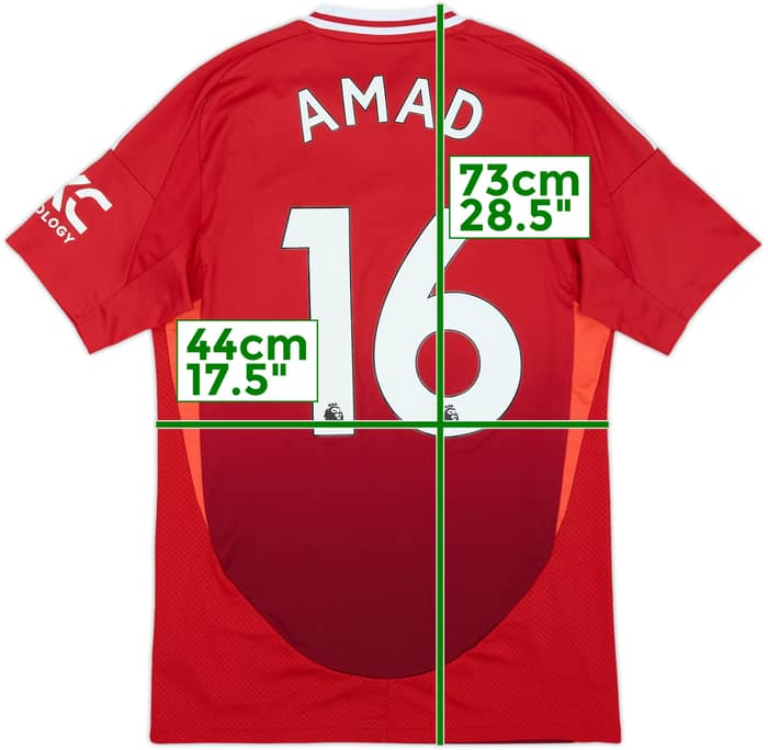 2024-25 Manchester United Home Shirt Amad #16 - 8/10 - (S)