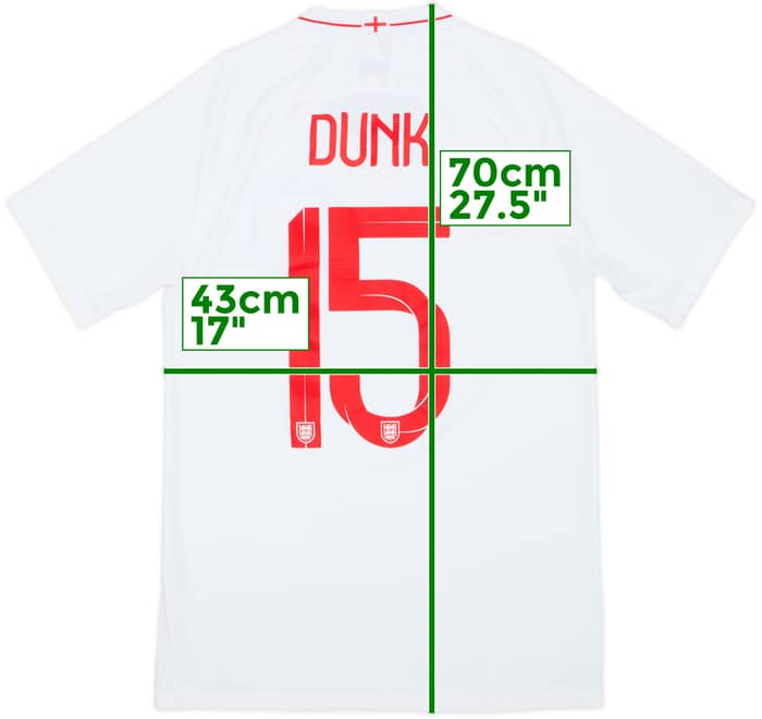 2018-19 England Home Shirt Dunk #15 - 8/10 - (S)