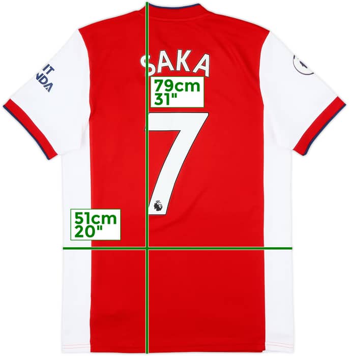 2021-22 Arsenal Home Shirt Saka #7 - 9/10 - (M)
