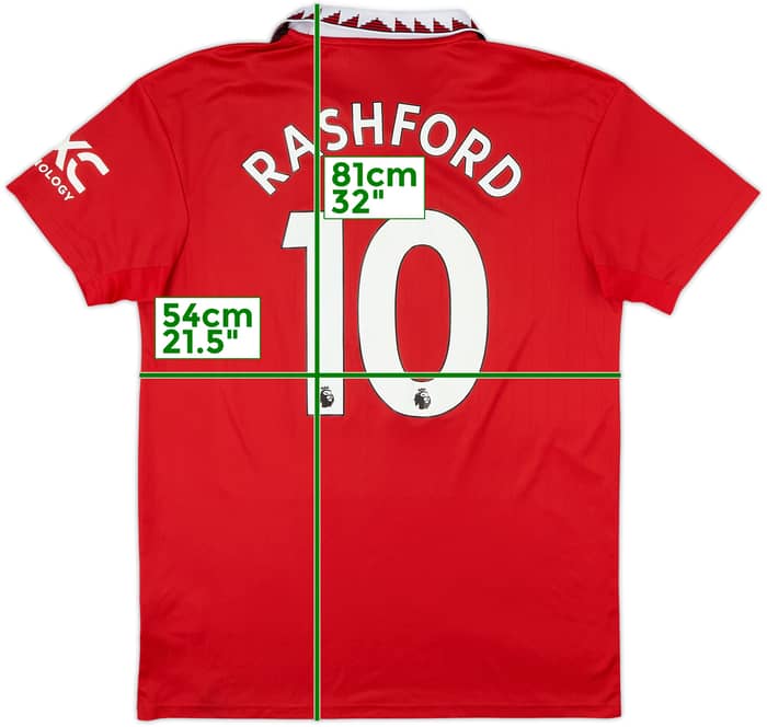 2022-23 Manchester United Home Shirt Rashford #10 - 8/10 - (L)