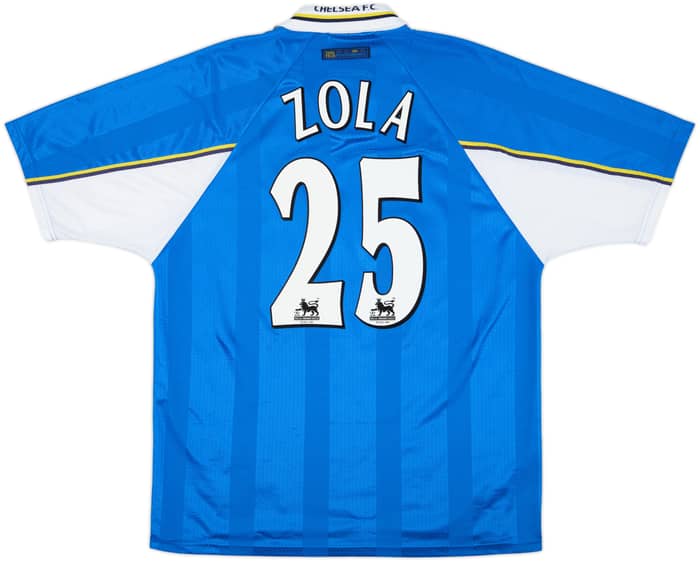 1997-99 Chelsea Home Shirt Zola #25 - 8/10 - (XL)