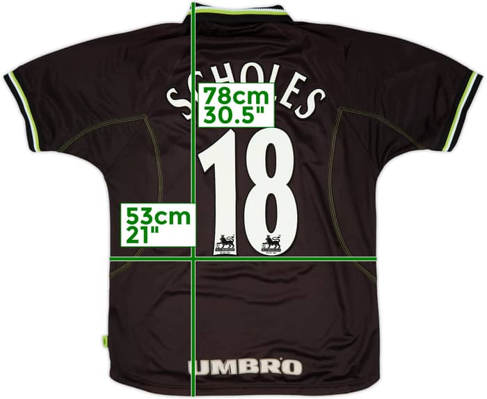 1998-99 Manchester United Third Shirt Scholes #18 - 6/10 - (M)