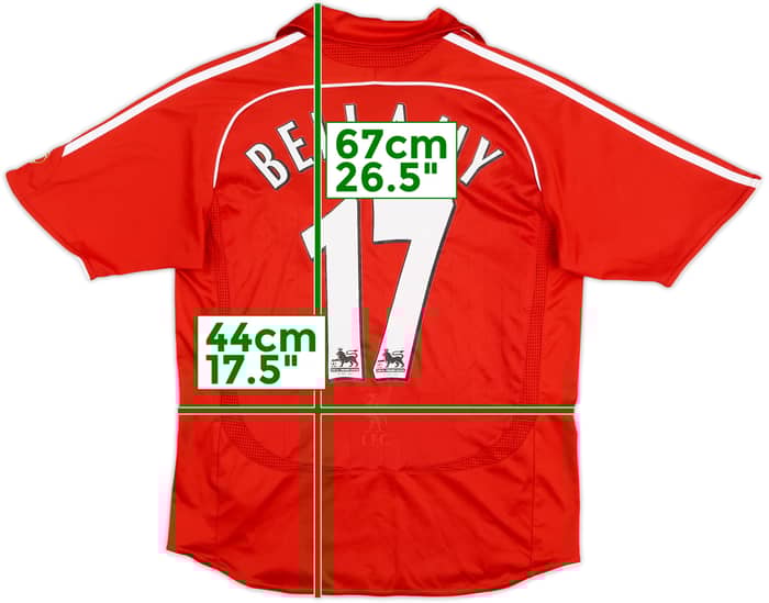 2006-08 Liverpool Home Shirt Bellamy #17 - 6/10 - (L.Boys)