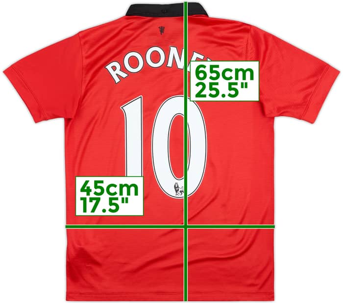 2013-14 Manchester United Home Shirt Rooney #10 - 8/10 - (XL.Boys)