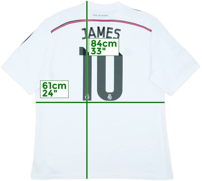 2014-15 Real Madrid Home Shirt James #10 - 7/10 - (XXL)