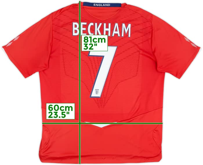 2008-10 England Away Shirt Beckham #7 - 5/10 - (XXL)