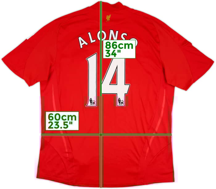 Camiseta de local del Liverpool 2008-10 Alonso #14 - 8/10 - (XXL)