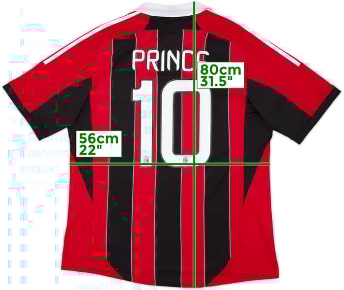 2012-13 AC Milan Home Shirt Prince #10 - 7/10 - (XL)