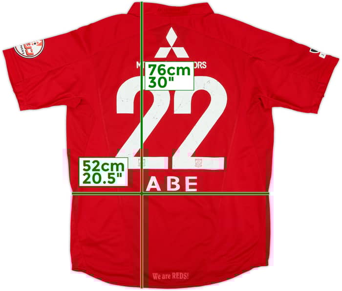 2009 Urawa Red Diamonds Home Shirt Abe #22 - 6/10 - (M)