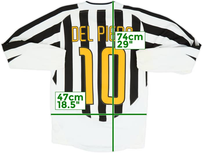 2003-04 Juventus Home L/S Shirt Del Piero #10 - 6/10 - (S)