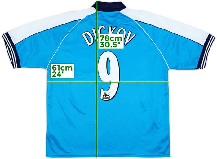 1999-01 Manchester City Camiseta Local Dickov #9 - 8/10 - (L)