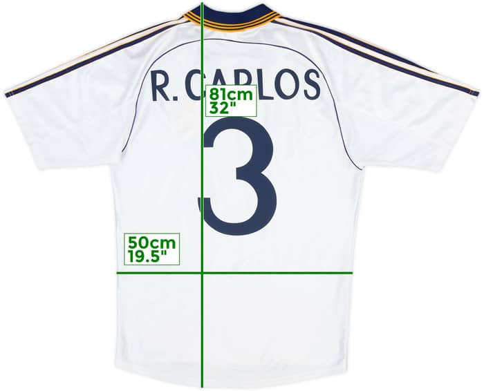 1998-00 Real Madrid Home Shirt R.Carlos #3 - 9/10 - (M)