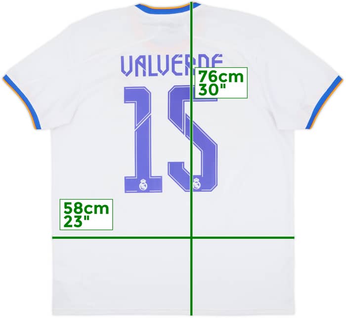 2021-22 Real Madrid Home Shirt Valverde #15 - 7/10 - (XL)