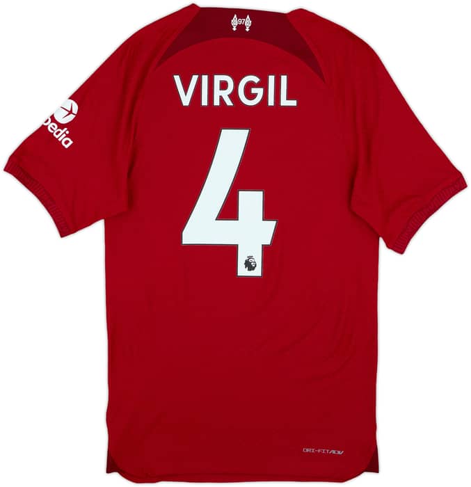 2022-23 Liverpool Authentic Home Shirt Virgil #4 - 10/10 - (XS)