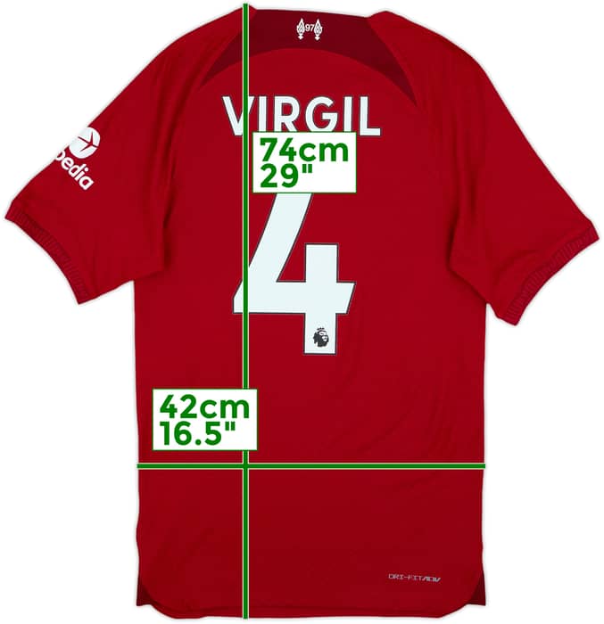2022-23 Liverpool Authentic Home Shirt Virgil #4 - 10/10 - (XS)