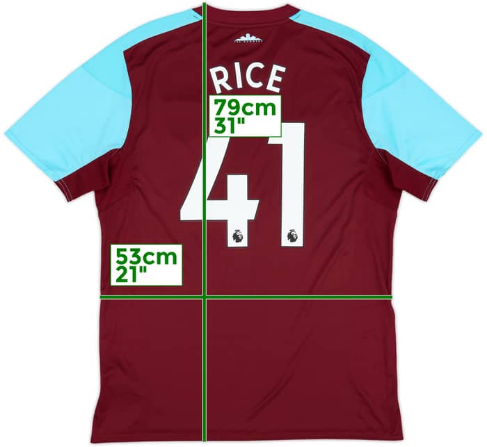 2017-18 West Ham Home Shirt Rice #41 - 8/10 - (XL)