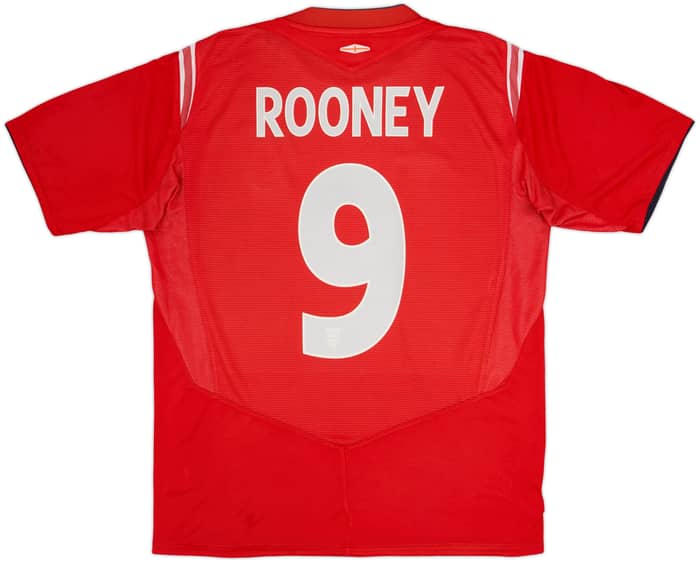 2004-06 England Away Shirt Rooney #9 - 5/10 - (L)