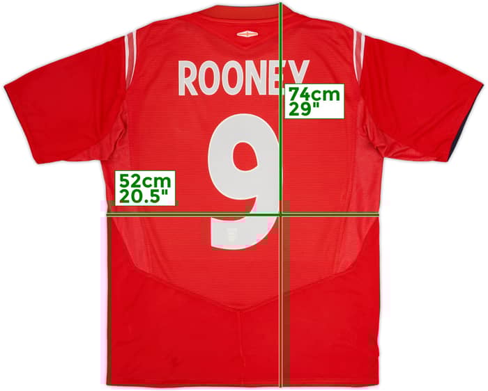 2004-06 England Away Shirt Rooney #9 - 5/10 - (L)