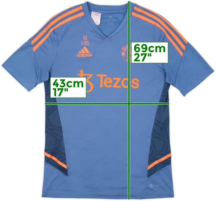 2022-23 Manchester United adidas Youth Player Issue Training Shirt #18 - 9/10 - (XL.Boys)