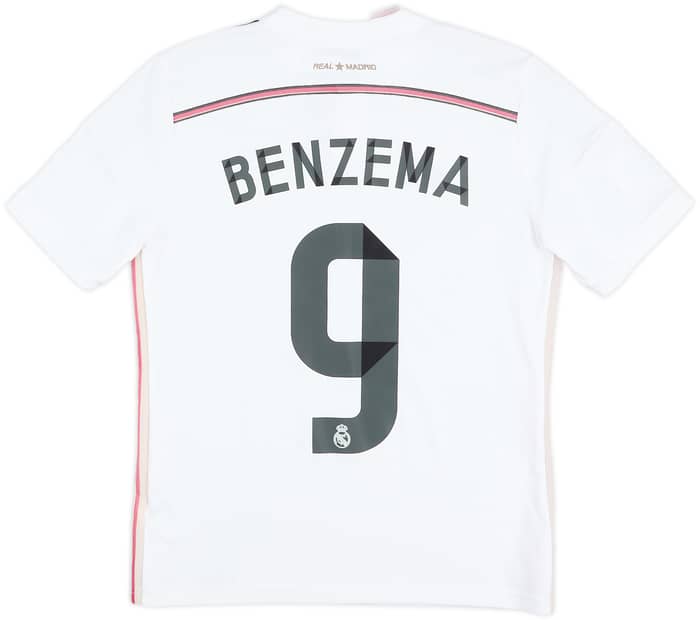 2014-15 Real Madrid Home Shirt Benzema #9 - 7/10 - (L.Boys)