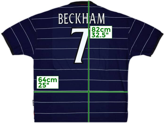 1999-00 Manchester United Away Shirt Beckham #7 - 9/10 - (XXL)