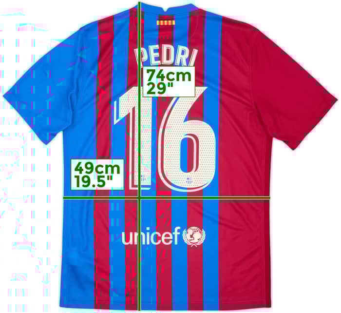 2021-22 Barcelona Home Shirt Pedri #16 - 9/10 - (M)