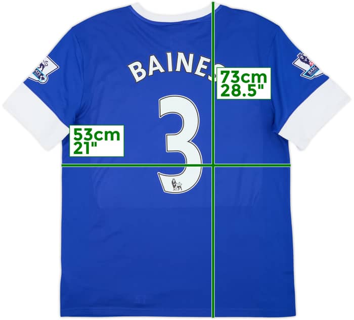 2012-13 Everton Home Shirt Baines #3 - 6/10 - (L)