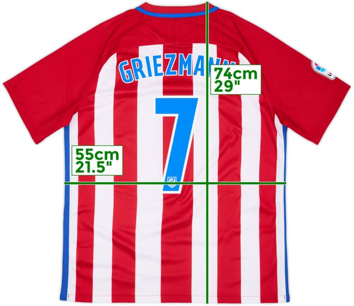 2016-17 Atletico Madrid Home Shirt Griezmann #7 - 8/10 - (L)