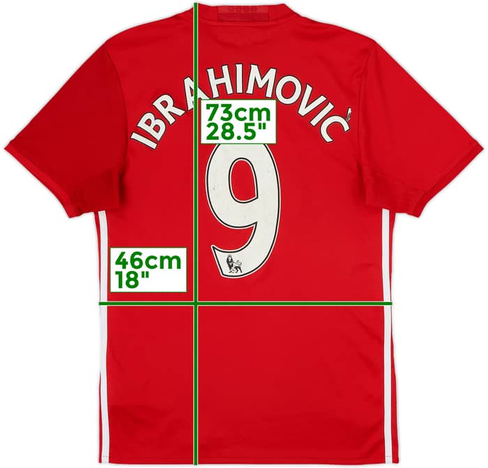 2016-17 Manchester United Home Shirt Ibrahimovic #9 - 6/10 - (S)