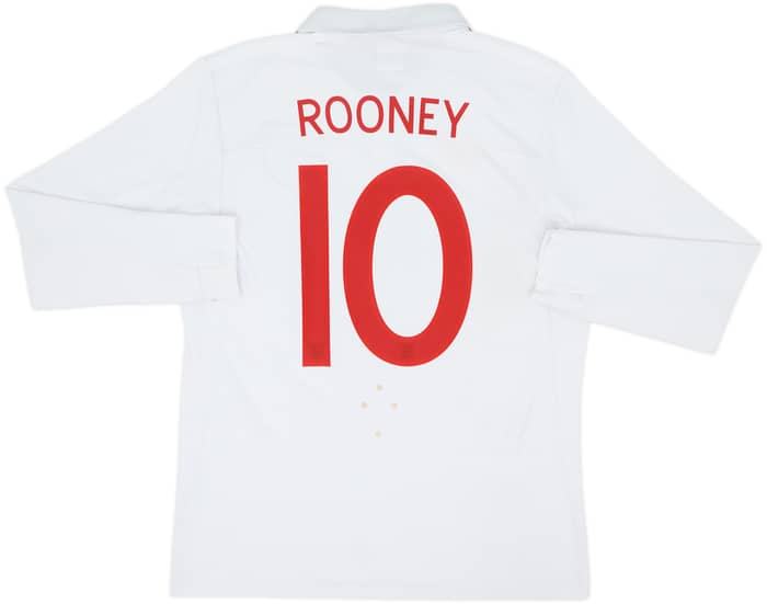 2009-10 England Home L/S Shirt Rooney #10 - 6/10 - (M)