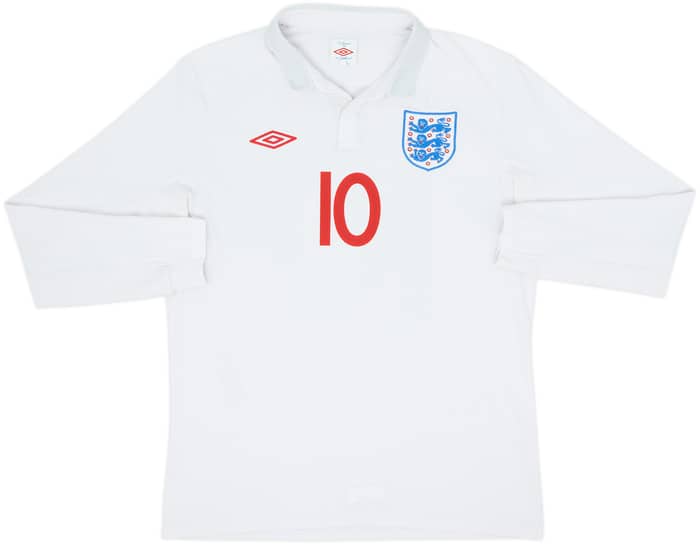 2009-10 England Home L/S Shirt Rooney #10 - 6/10 - (M)