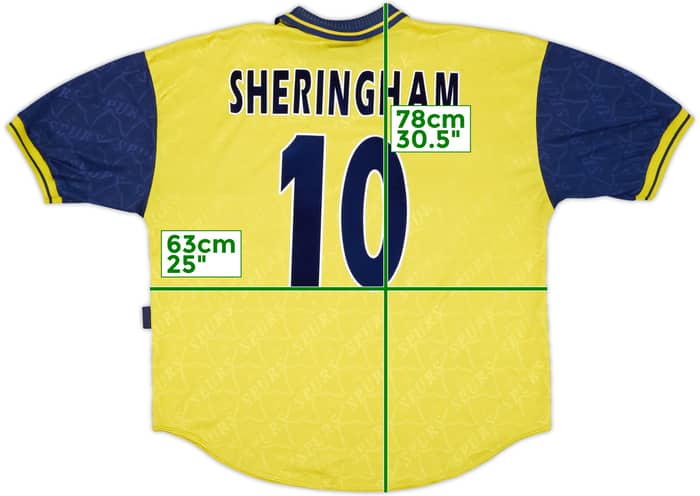 1995-97 Tottenham Third Shirt Sheringham #10 - 7/10 - (XXL)