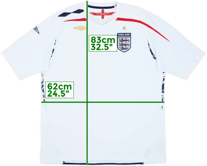 2007-09 England Home Shirt - 4/10 - (XXL)