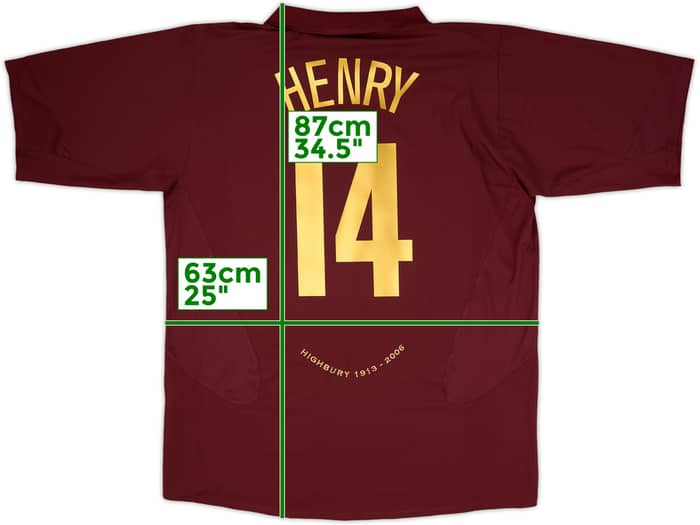 2005-06 Arsenal Home Shirt Henry #14 - 8/10 - (XXL)