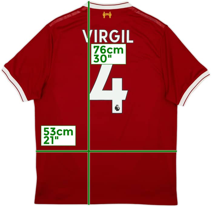 2017-18 Liverpool 125 Years Home Shirt Virgil #4 - 6/10 - (L)