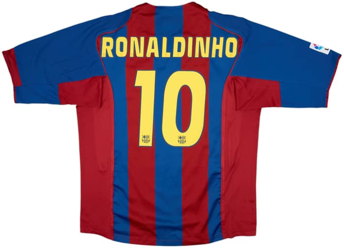 2004-05 Barcelona Home Shirt Ronaldinho #10 - 9/10 - (XL)