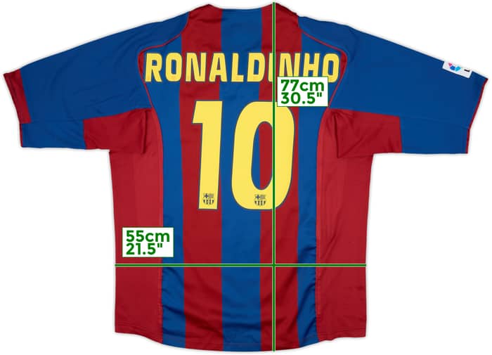 2004-05 Barcelona Home Shirt Ronaldinho #10 - 9/10 - (XL)
