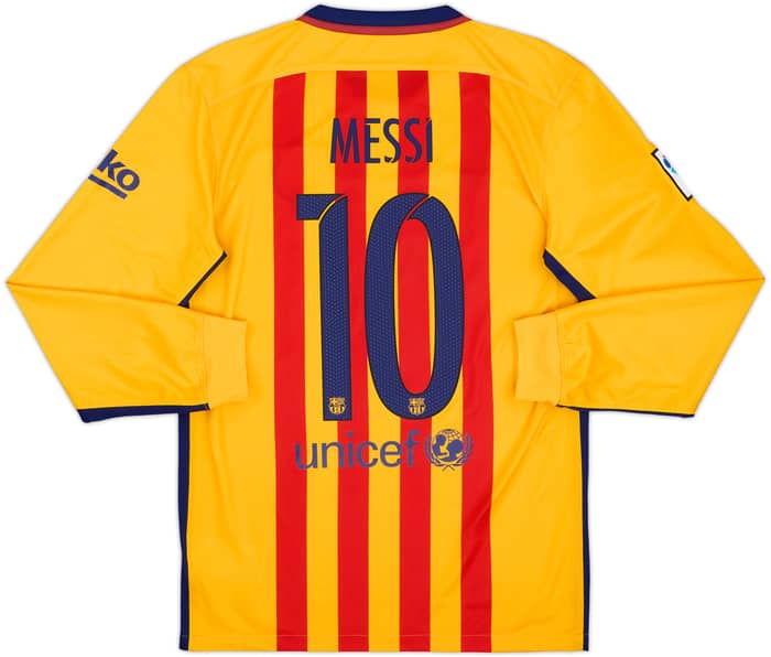 2015-16 Barcelona Away L/S Shirt Messi #10 - 9/10 - (S)