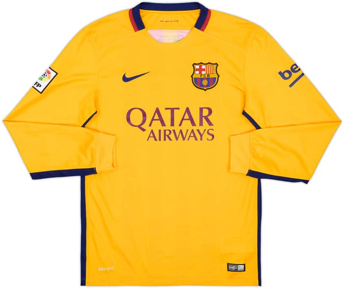 2015-16 Barcelona Away L/S Shirt Messi #10 - 9/10 - (S)