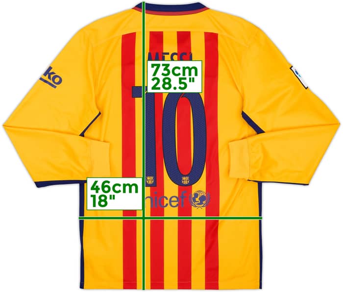2015-16 Barcelona Away L/S Shirt Messi #10 - 9/10 - (S)