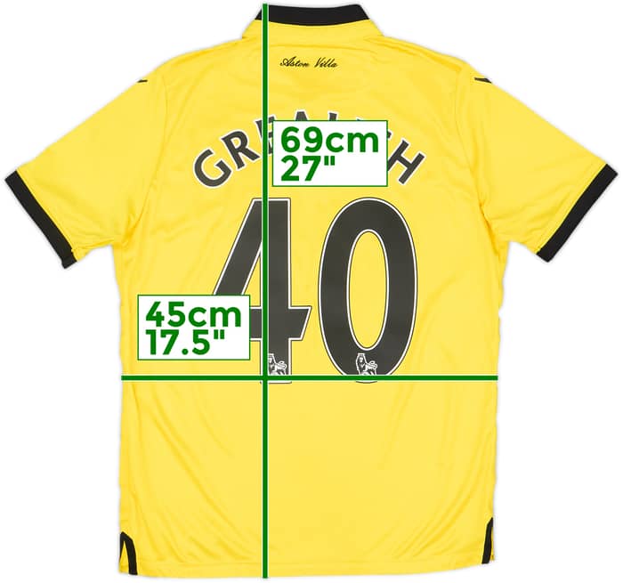 2015-16 Aston Villa Away Shirt Grealish #40 - 6/10 - (XL.Boys)