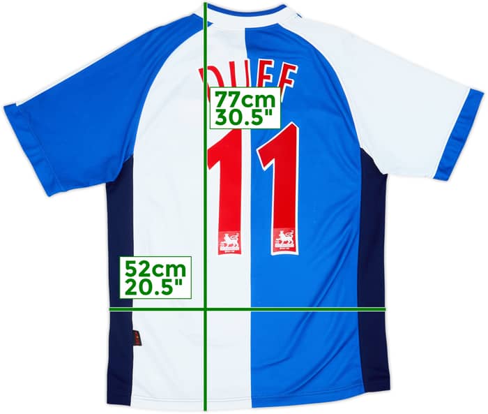 2000-02 Blackburn Rovers Home Shirt Duff #11 - 6/10 - (M)