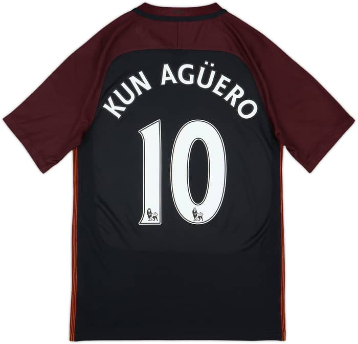 2016-17 Manchester City Away Shirt Kun Aguero #10 - 8/10 - (S)