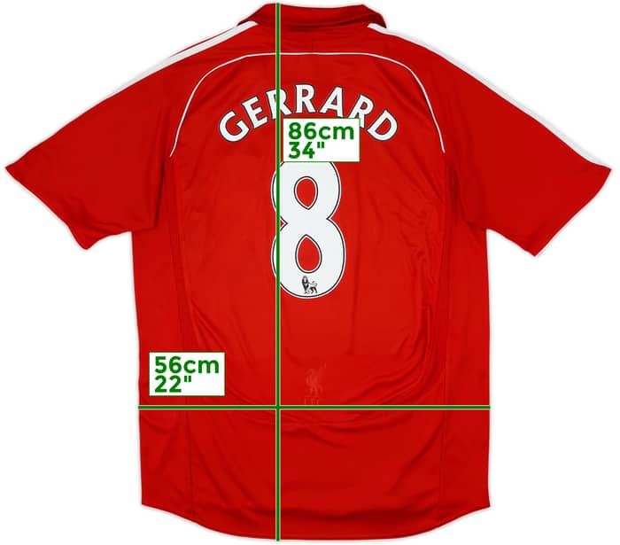 2006-08 Liverpool Home Shirt Gerrard #8 - 6/10 - (L)