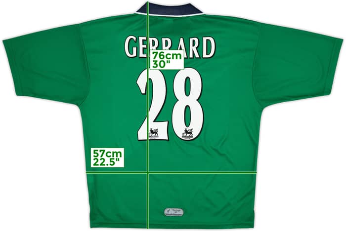 1999-00 Liverpool Camiseta Visitante Gerrard #28 - 8/10 - (L)