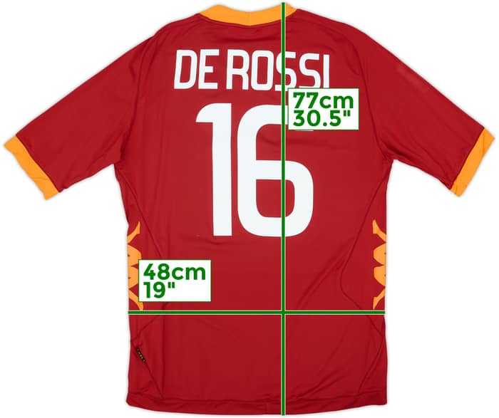 2009-10 Roma Home Shirt De Rossi #16 - 7/10 - (XXL)
