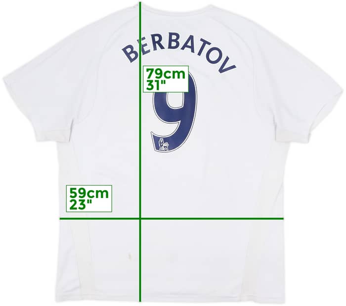 2007-08 Tottenham Home Shirt Berbatov #9 - 7/10 - (XL)