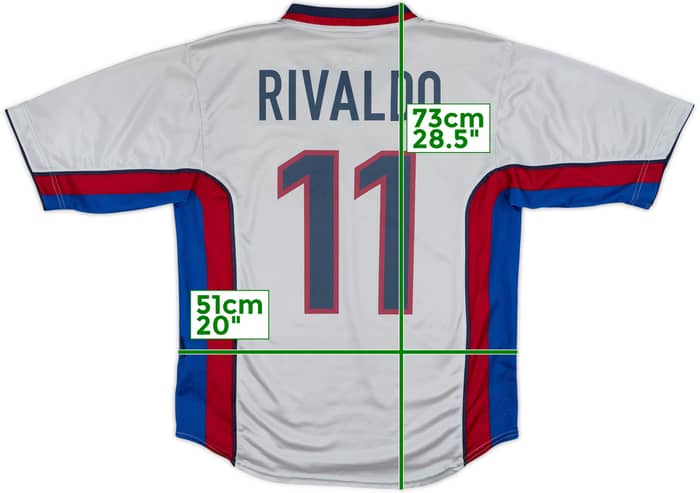 1998-01 Barcelona Away Shirt Rivaldo #11 - 9/10 - (M)